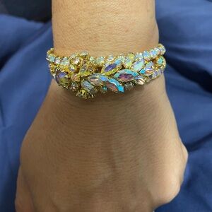 Rare vintage Elegant Gold and Crystal Bracelet